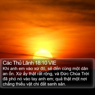 Các Thủ Lãnh 18:10 VIE Bible Verse Image