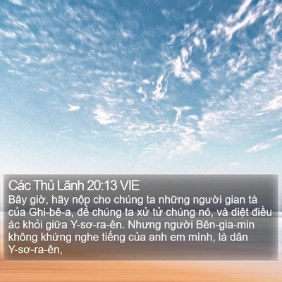 Các Thủ Lãnh 20:13 VIE Bible Verse Image