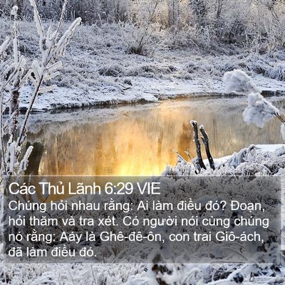 Các Thủ Lãnh 6:29 VIE Bible Verse Image
