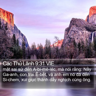 Các Thủ Lãnh 9:31 VIE Bible Verse Image