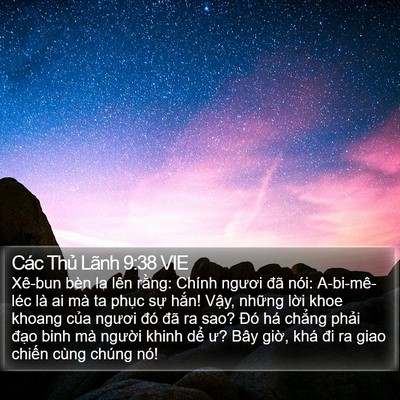 Các Thủ Lãnh 9:38 VIE Bible Verse Image