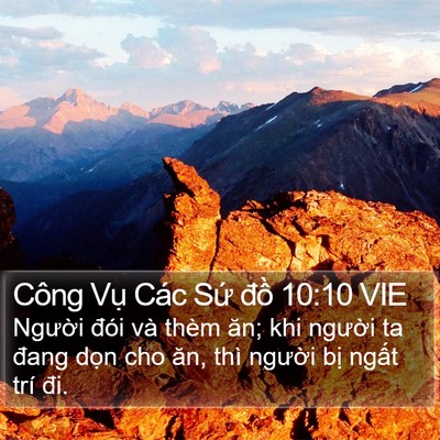 Công Vụ Các Sứ đồ 10:10 VIE Bible Verse Image