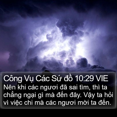 Công Vụ Các Sứ đồ 10:29 VIE Bible Verse Image