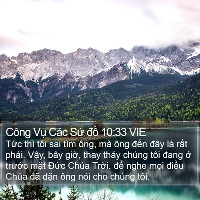 Công Vụ Các Sứ đồ 10:33 VIE Bible Verse Image