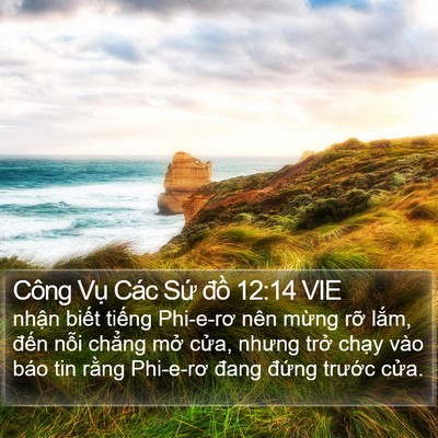 Công Vụ Các Sứ đồ 12:14 VIE Bible Verse Image