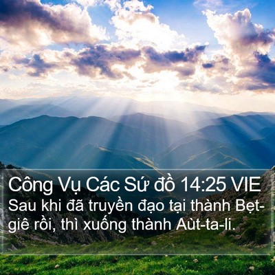 Công Vụ Các Sứ đồ 14:25 VIE Bible Verse Image