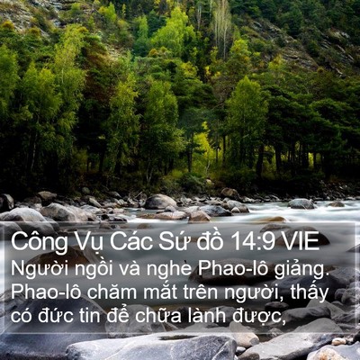 Công Vụ Các Sứ đồ 14:9 VIE Bible Verse Image
