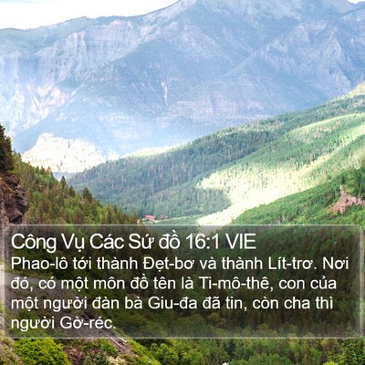 Công Vụ Các Sứ đồ 16:1 VIE Bible Verse Image