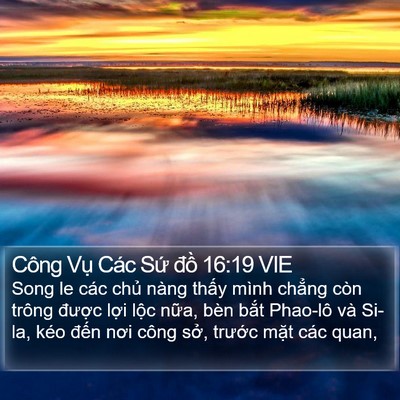 Công Vụ Các Sứ đồ 16:19 VIE Bible Verse Image