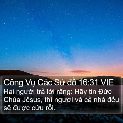Công Vụ Các Sứ đồ 16:31 VIE Bible Verse Image