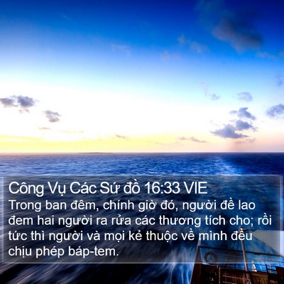 Công Vụ Các Sứ đồ 16:33 VIE Bible Verse Image