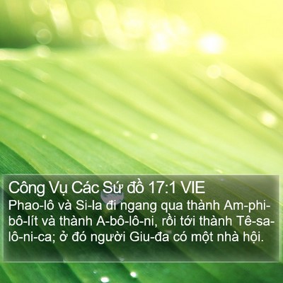 Công Vụ Các Sứ đồ 17:1 VIE Bible Verse Image