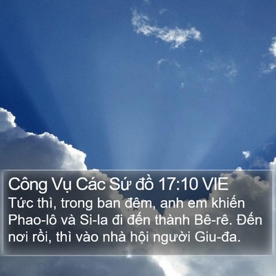 Công Vụ Các Sứ đồ 17:10 VIE Bible Verse Image