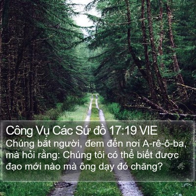 Công Vụ Các Sứ đồ 17:19 VIE Bible Verse Image