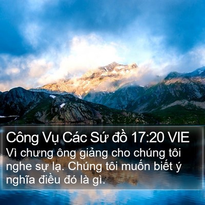 Công Vụ Các Sứ đồ 17:20 VIE Bible Verse Image