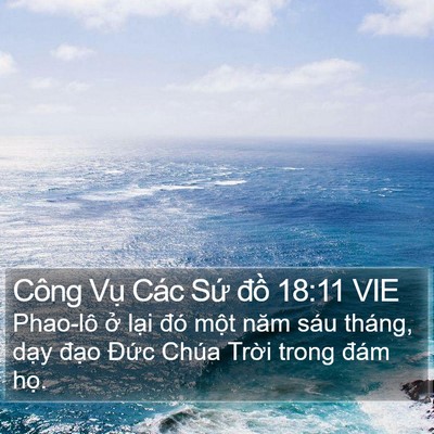 Công Vụ Các Sứ đồ 18:11 VIE Bible Verse Image