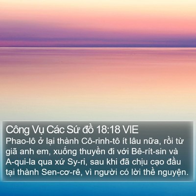 Công Vụ Các Sứ đồ 18:18 VIE Bible Verse Image