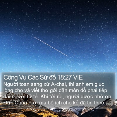 Công Vụ Các Sứ đồ 18:27 VIE Bible Verse Image