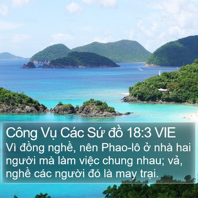 Công Vụ Các Sứ đồ 18:3 VIE Bible Verse Image