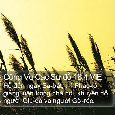 Công Vụ Các Sứ đồ 18:4 VIE Bible Verse Image