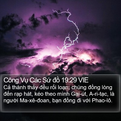Công Vụ Các Sứ đồ 19:29 VIE Bible Verse Image