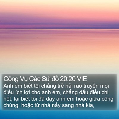 Công Vụ Các Sứ đồ 20:20 VIE Bible Verse Image