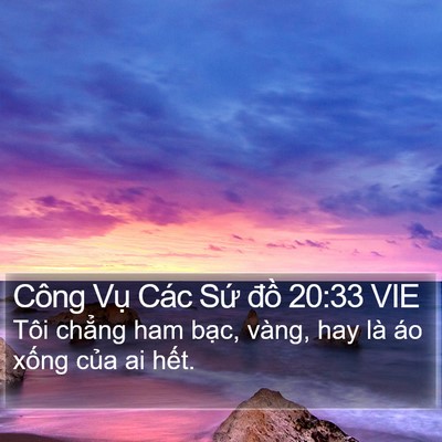 Công Vụ Các Sứ đồ 20:33 VIE Bible Verse Image