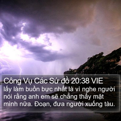 Công Vụ Các Sứ đồ 20:38 VIE Bible Verse Image