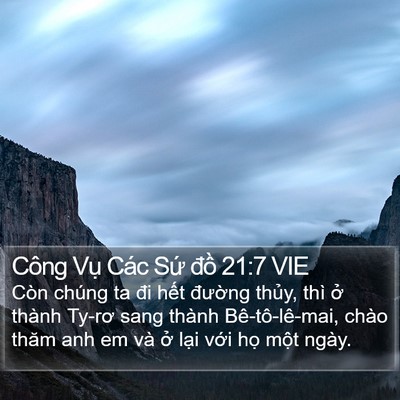 Công Vụ Các Sứ đồ 21:7 VIE Bible Verse Image