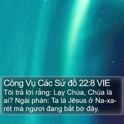 Công Vụ Các Sứ đồ 22:8 VIE Bible Verse Image