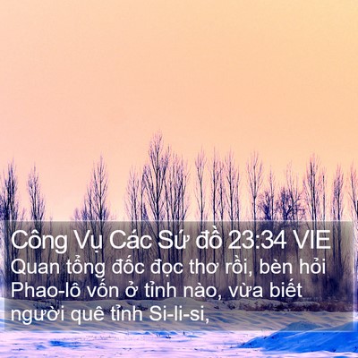 Công Vụ Các Sứ đồ 23:34 VIE Bible Verse Image
