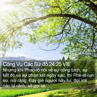 Công Vụ Các Sứ đồ 24:25 VIE Bible Verse Image