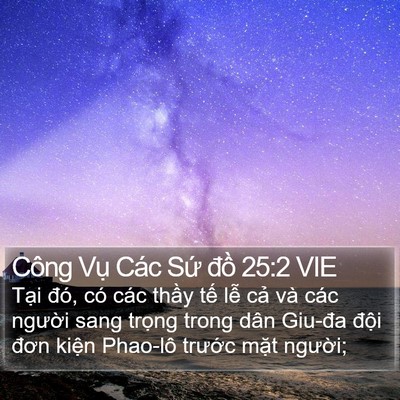 Công Vụ Các Sứ đồ 25:2 VIE Bible Verse Image
