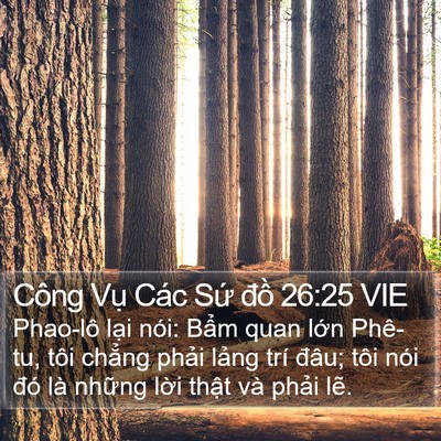 Công Vụ Các Sứ đồ 26:25 VIE Bible Verse Image