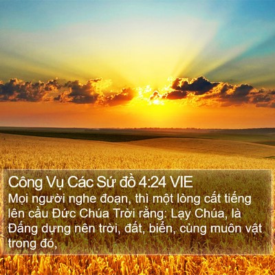 Công Vụ Các Sứ đồ 4:24 VIE Bible Verse Image
