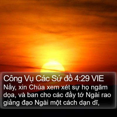 Công Vụ Các Sứ đồ 4:29 VIE Bible Verse Image