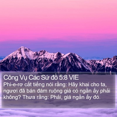 Công Vụ Các Sứ đồ 5:8 VIE Bible Verse Image