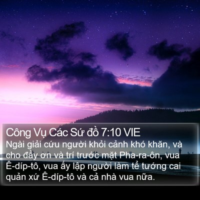 Công Vụ Các Sứ đồ 7:10 VIE Bible Verse Image