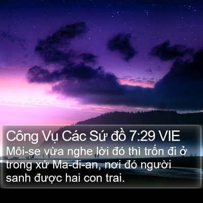Công Vụ Các Sứ đồ 7:29 VIE Bible Verse Image