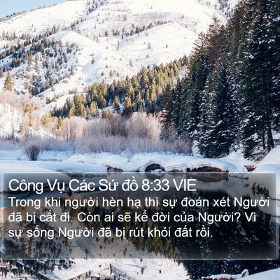 Công Vụ Các Sứ đồ 8:33 VIE Bible Verse Image
