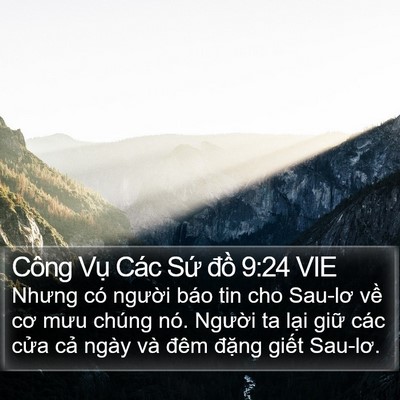 Công Vụ Các Sứ đồ 9:24 VIE Bible Verse Image