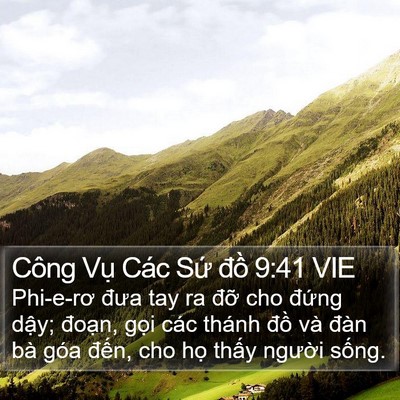 Công Vụ Các Sứ đồ 9:41 VIE Bible Verse Image