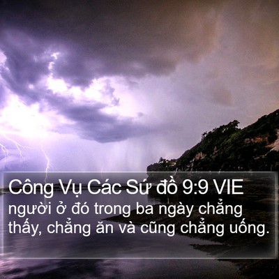 Công Vụ Các Sứ đồ 9:9 VIE Bible Verse Image