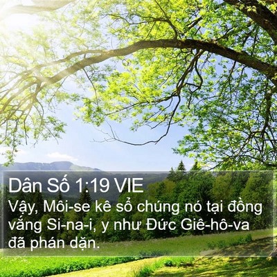 Dân Số 1:19 VIE Bible Verse Image