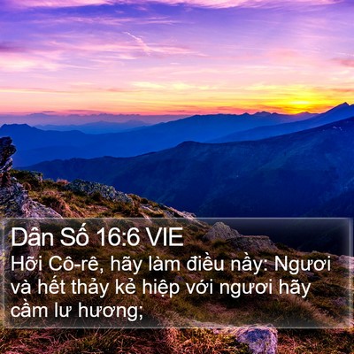 Dân Số 16:6 VIE Bible Verse Image