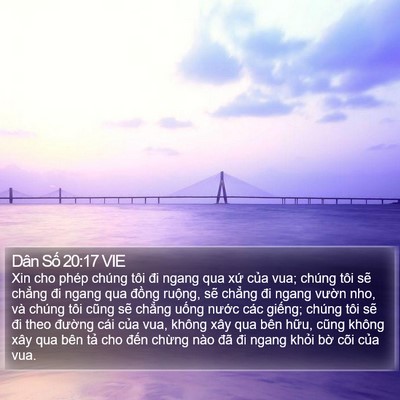 Dân Số 20:17 VIE Bible Verse Image