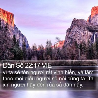 Dân Số 22:17 VIE Bible Verse Image