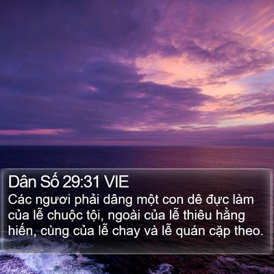 Dân Số 29:31 VIE Bible Verse Image