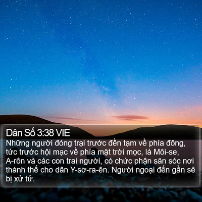 Dân Số 3:38 VIE Bible Verse Image