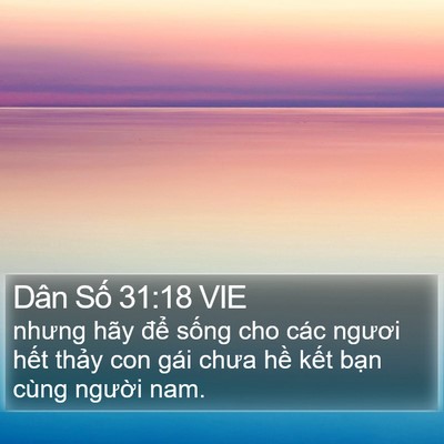 Dân Số 31:18 VIE Bible Verse Image